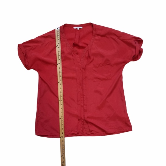 Cassis Orange Silk Blouse Size M - Picture 7 of 7